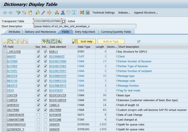 picture to compare field settings of table ZIDOCENVELOUTNRO