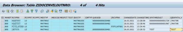 monitoring data in table ZIDOCENVELOUTNRO